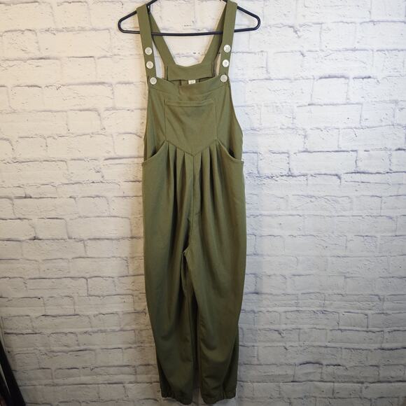 HALARA Pants - HALARA Flex Adjustable Straps Draped Overall Jumpsuit Olive Pockets Size Small